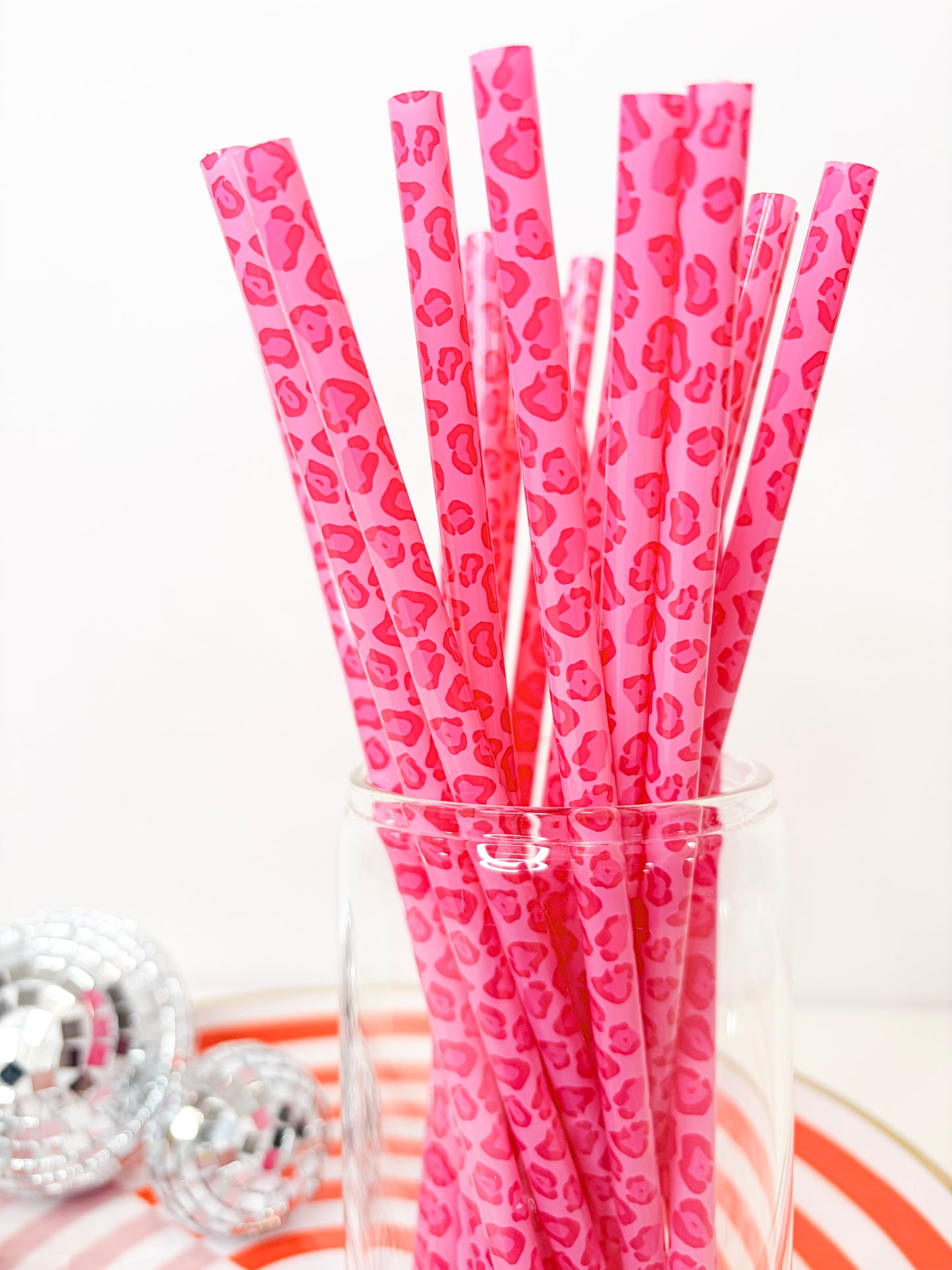 Leopard Reusable Straws (20 Pack) | 9 Inch