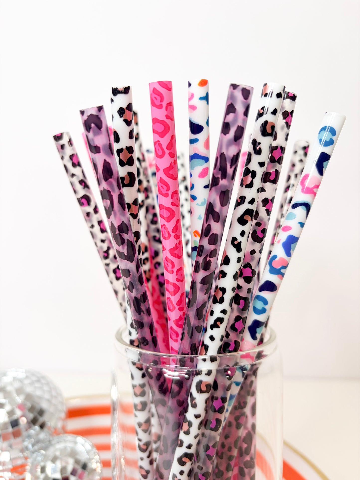 Leopard Variety Pack Reusable Straws (20 Pack) | 9 Inch