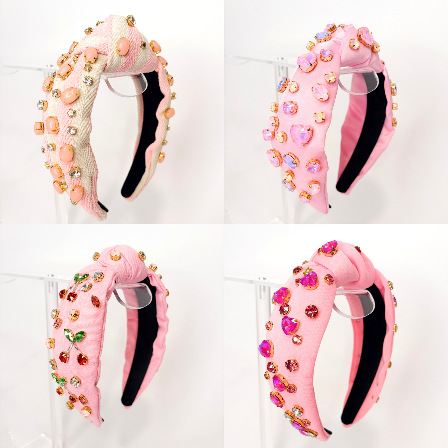 💖 Pink Statement Headbands | Pearl, Crystal & Gem Embellished Headbands