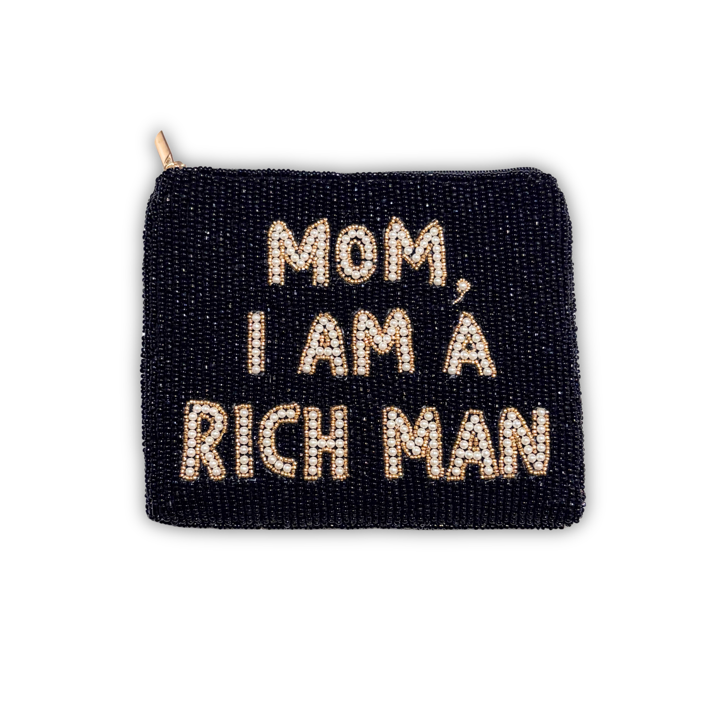PRE-ORDER: Mom, I Am a Rich Man Beaded Coin Pouch