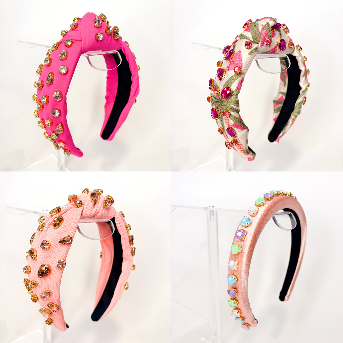 💖 Pink Statement Headbands | Pearl, Crystal & Gem Embellished Headbands