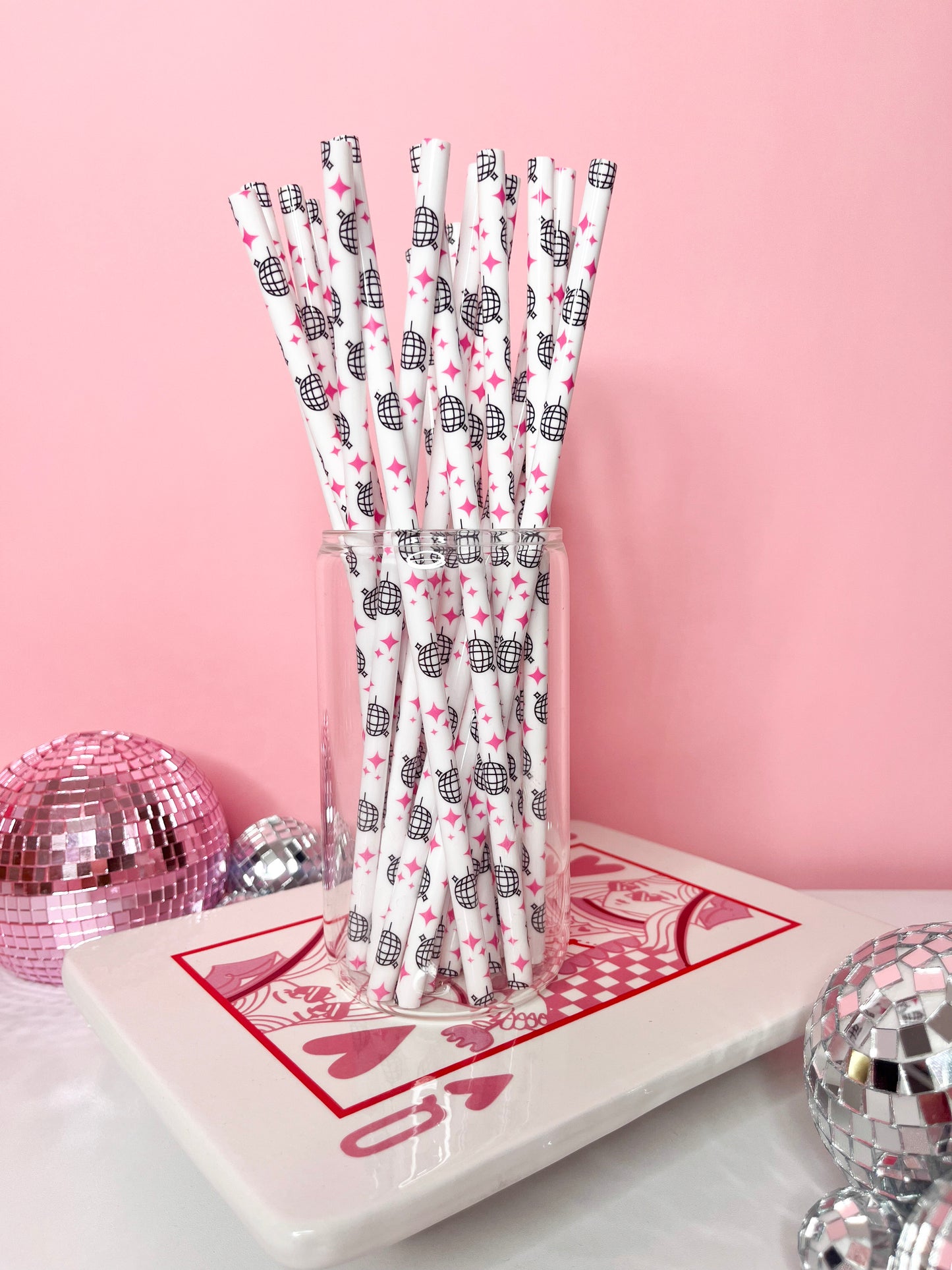 Disco Ball Reusable Straws – 9" (20 Pack)
