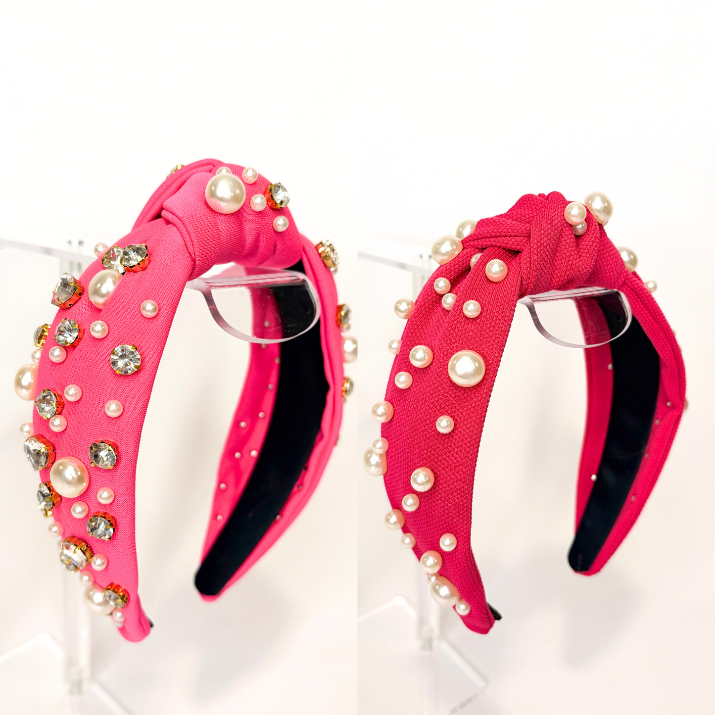 💖 Pink Statement Headbands | Pearl, Crystal & Gem Embellished Headbands