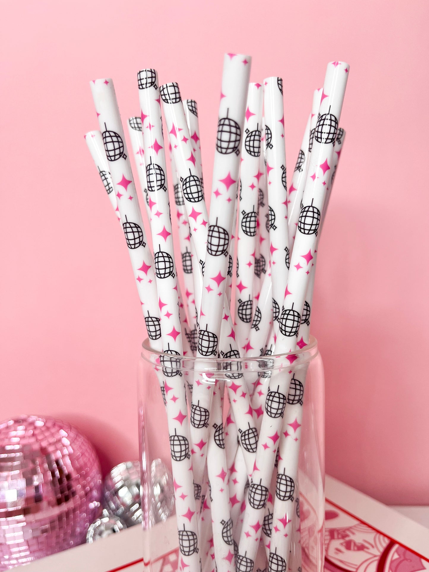 Disco Ball Reusable Straws – 9" (20 Pack)