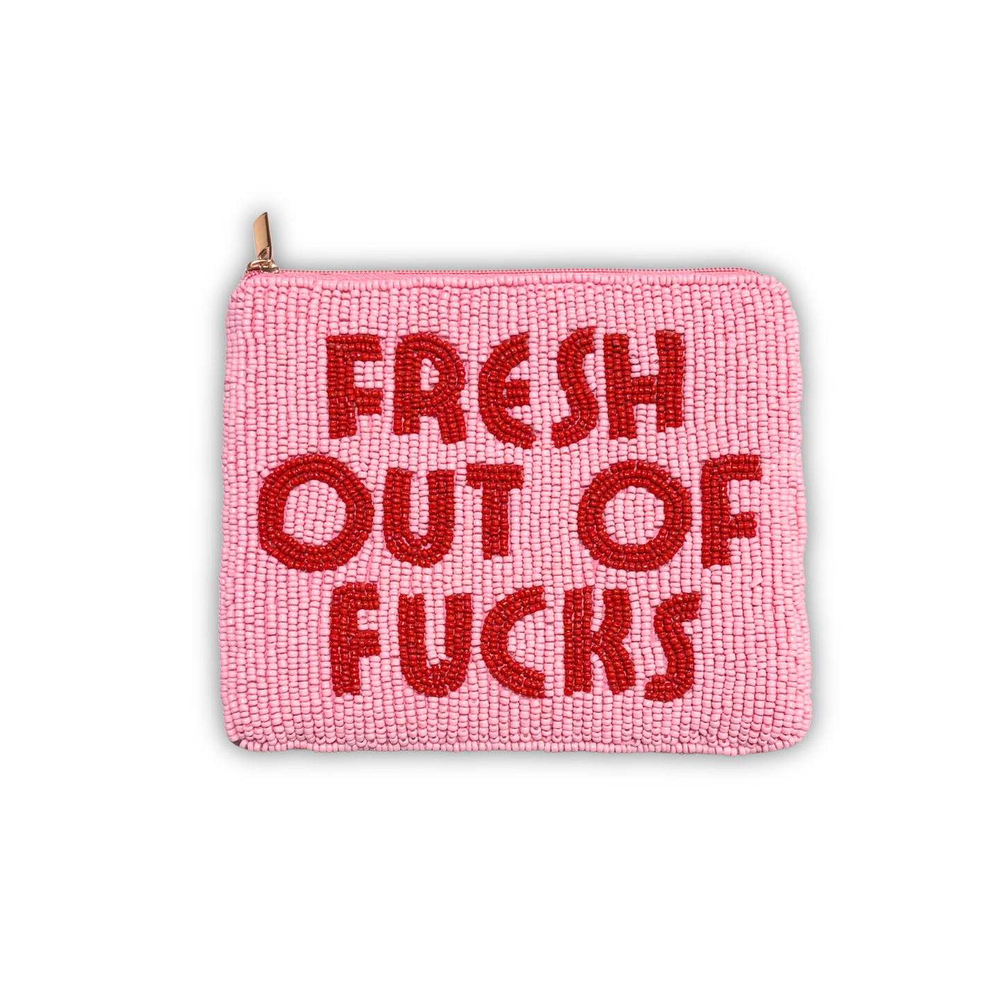 PRE-ORDER: Fresh Out of Fucks Beaded Coin Pouch 💸