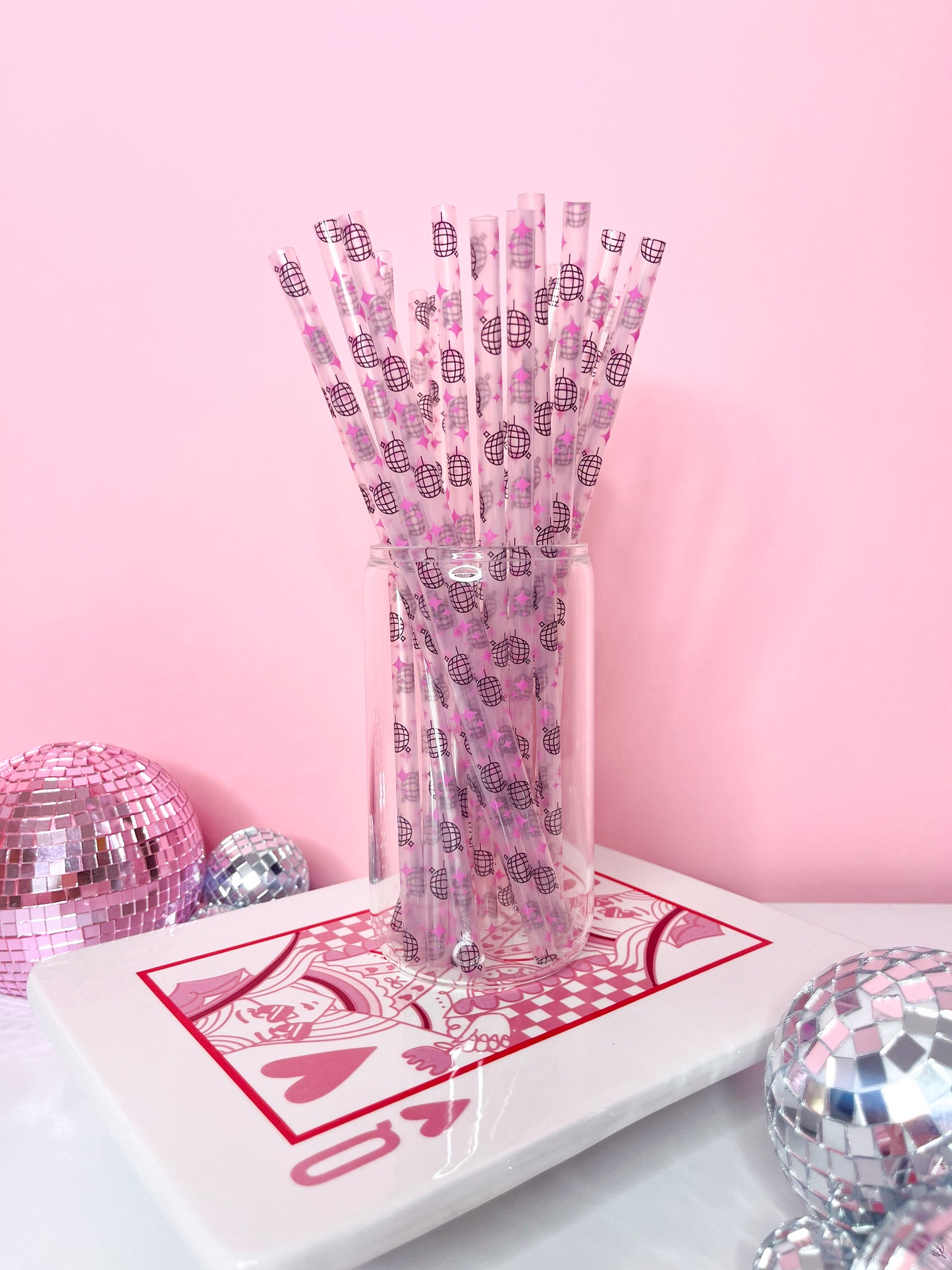 Disco Ball Reusable Straws – 9" (20 Pack)