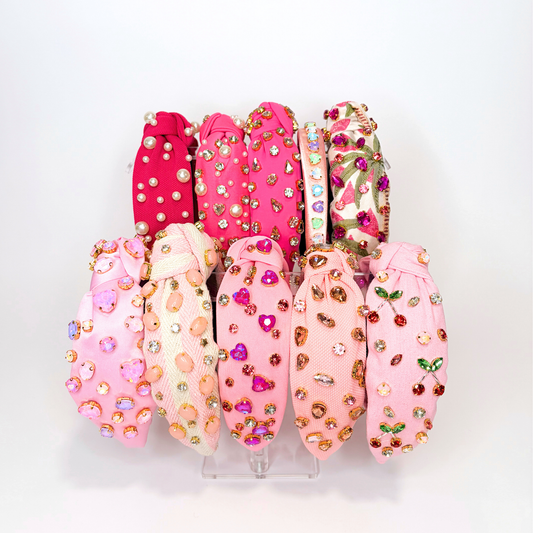 💖 Pink Statement Headbands | Pearl, Crystal & Gem Embellished Headbands