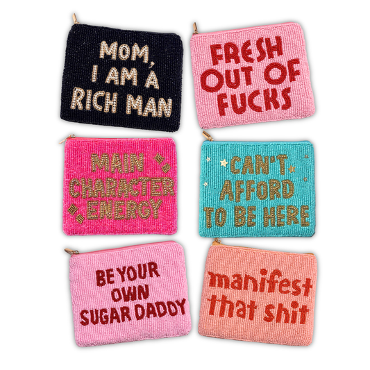 Main Character Energy Beaded Pouches