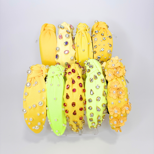 ✨ Yellow Statement Headbands | Pearl, Gem & Floral Styles