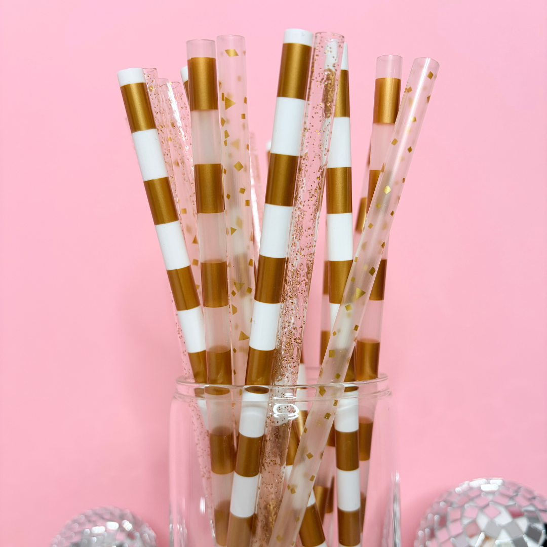 Gold Reusable Straws – 9" (20 Pack)