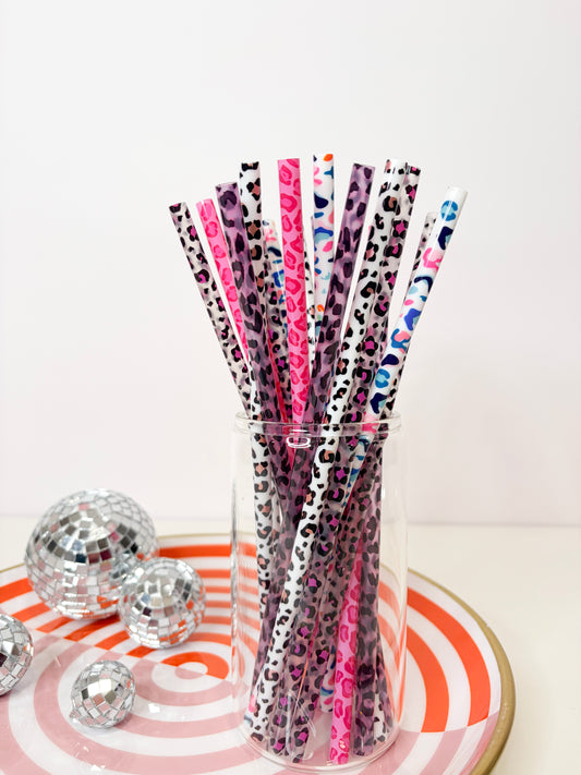 Leopard Variety Pack Reusable Straws (20 Pack) | 9 Inch