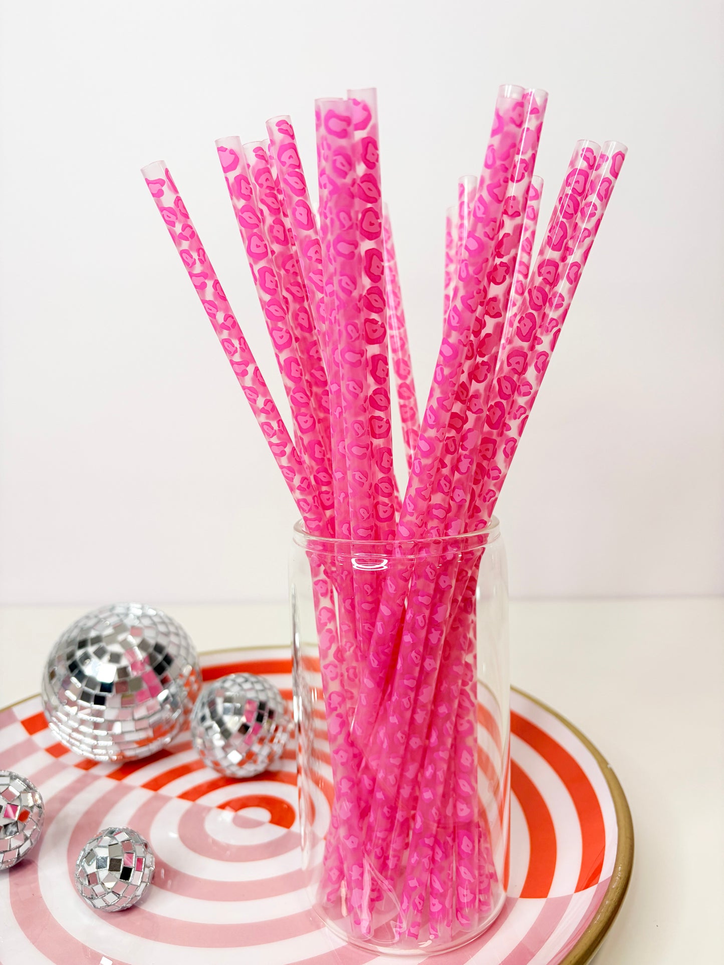 Leopard Reusable Straws (20 Pack) | 10 Inch
