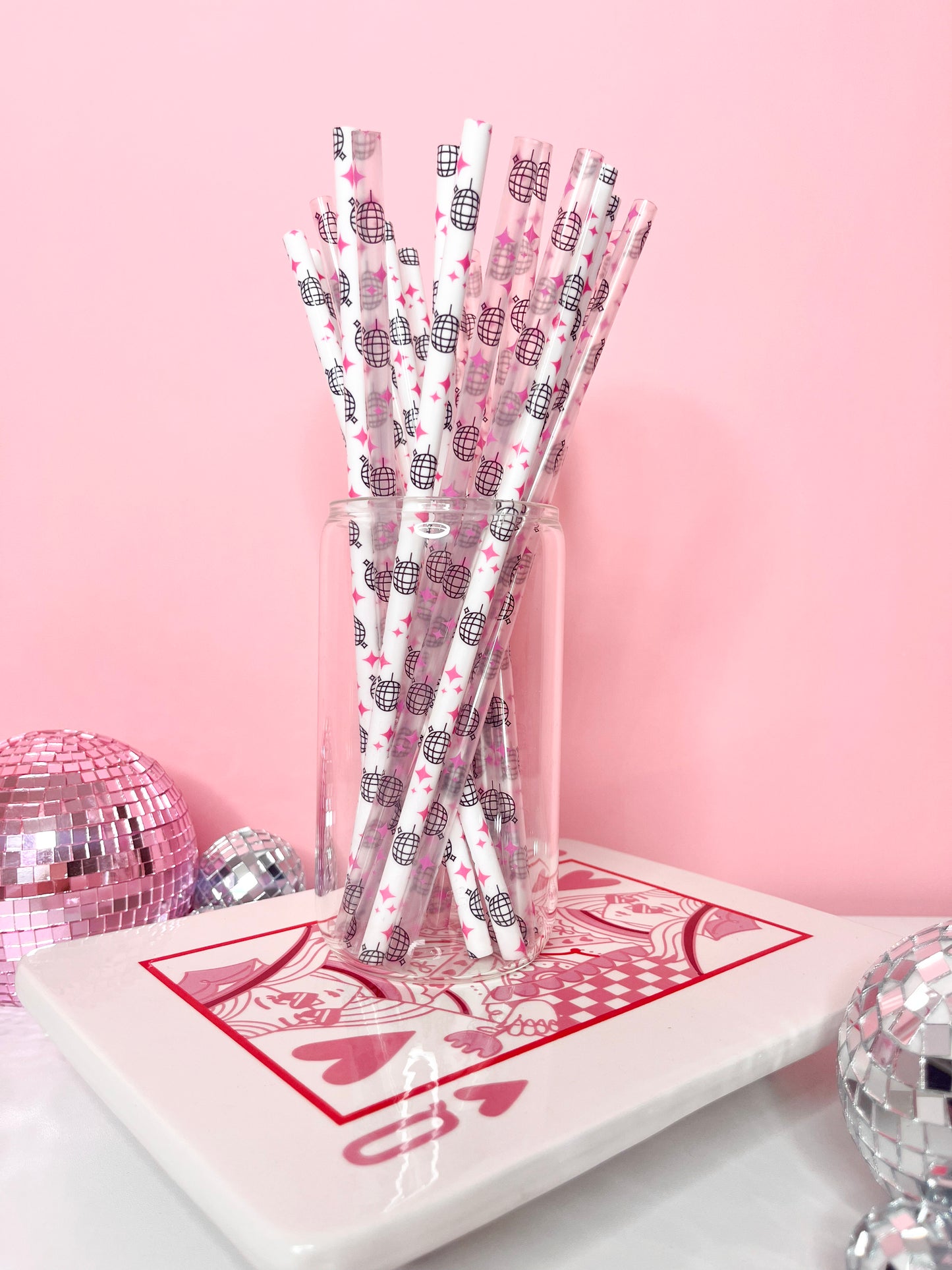 Disco Ball Reusable Straws – 9" (20 Pack)