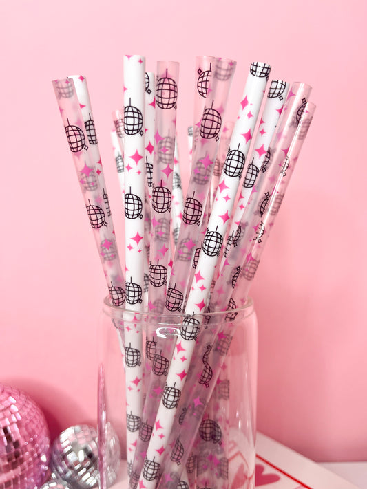 Disco Ball Reusable Straws – 9" (20 Pack)