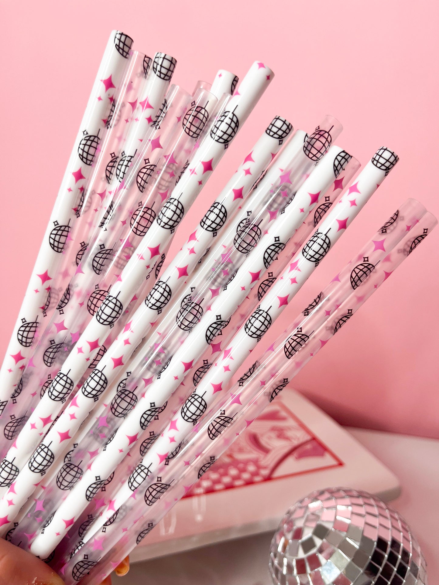 Disco Ball Reusable Straws – 9" (20 Pack)