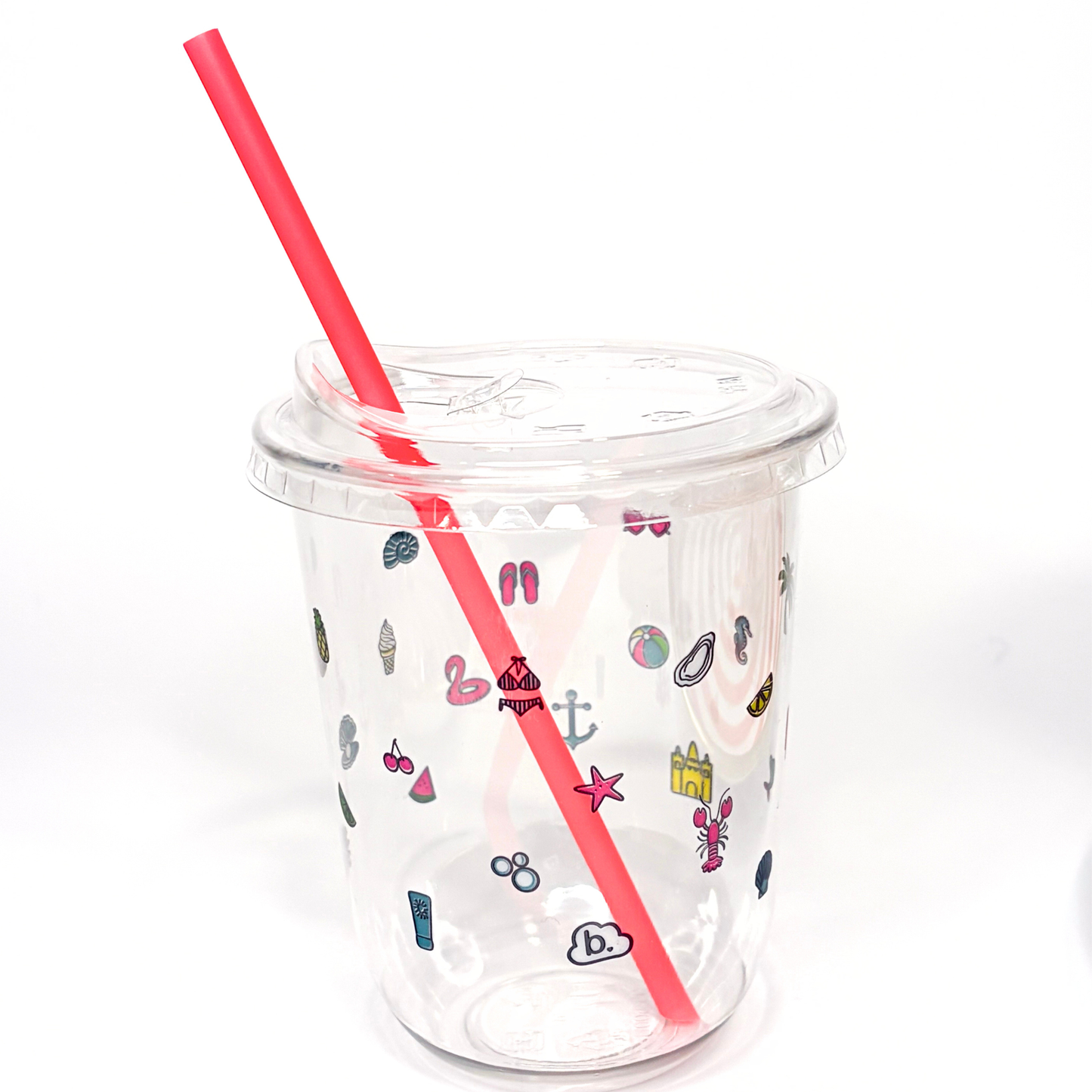 Cups For Cute Little Drinks™ – 16oz Coastal Cup Set | 25 Cups + 25 Sipper Lids + 25 Straws