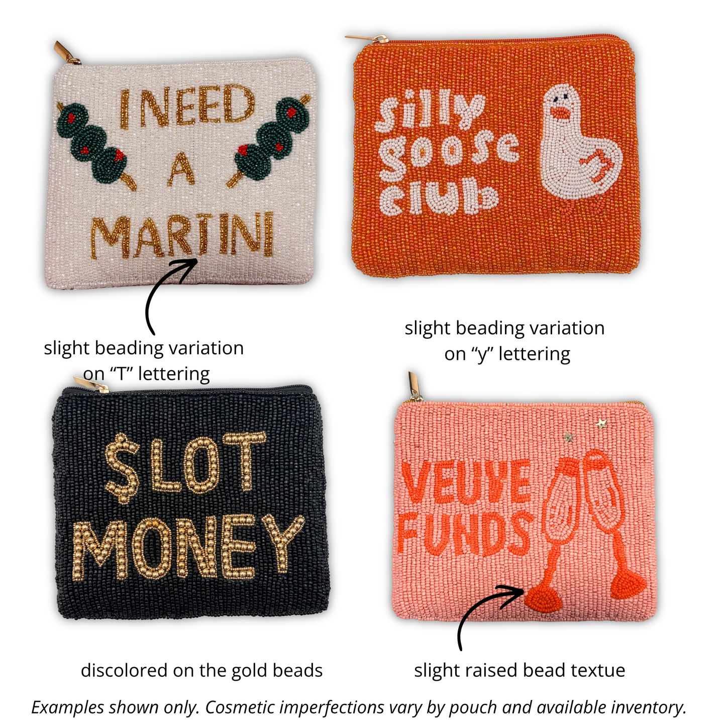 Perfectly Imperfect Beaded Pouches ✨ Cosmetic Imperfections Discount