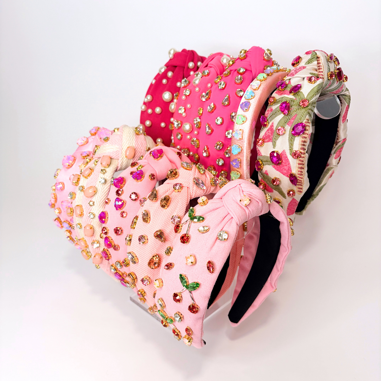💖 Pink Statement Headbands | Pearl, Crystal & Gem Embellished Headbands