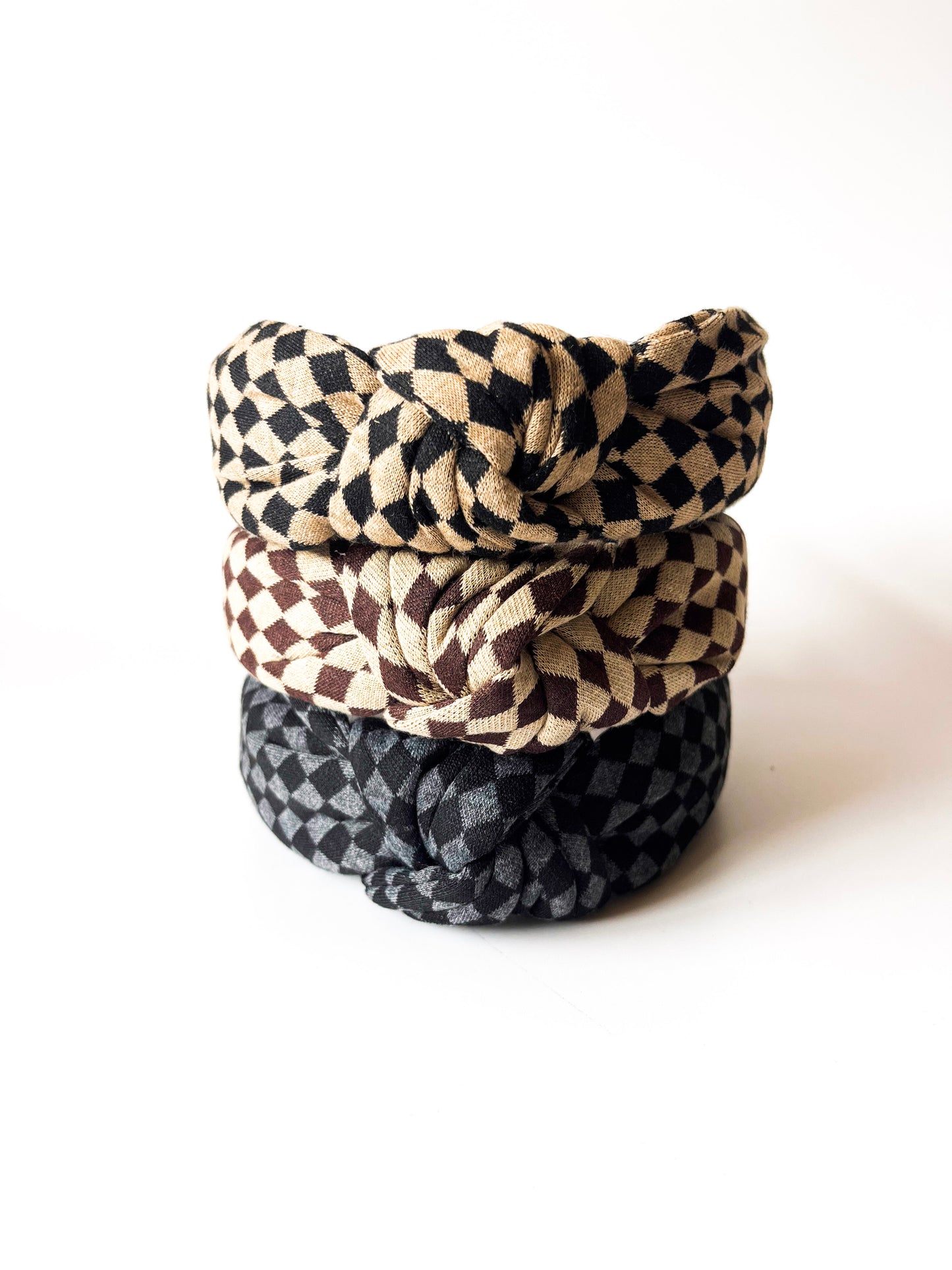 🖤 Checkered Knotted Headbands