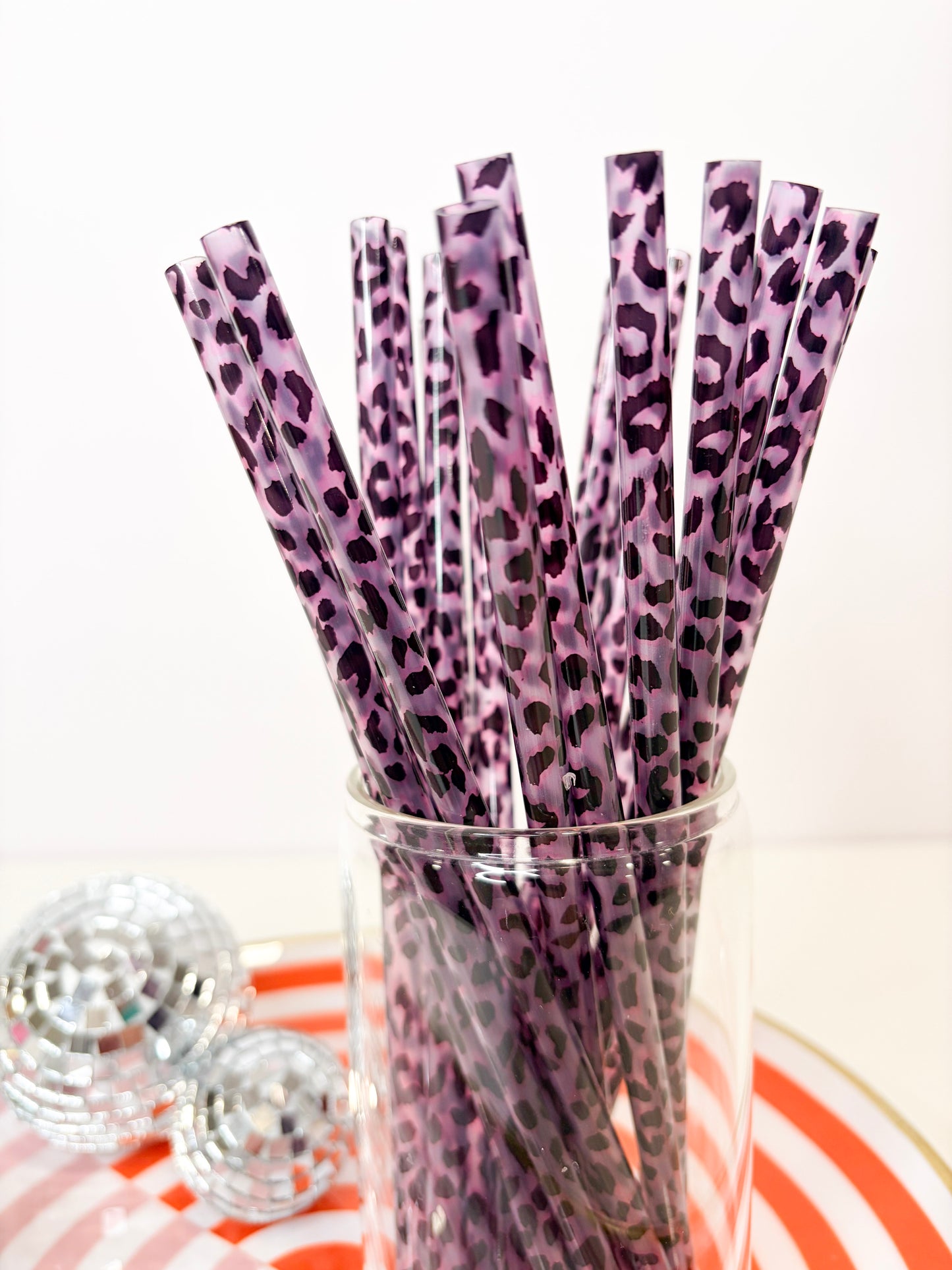 Leopard Reusable Straws (20 Pack) | 9 Inch