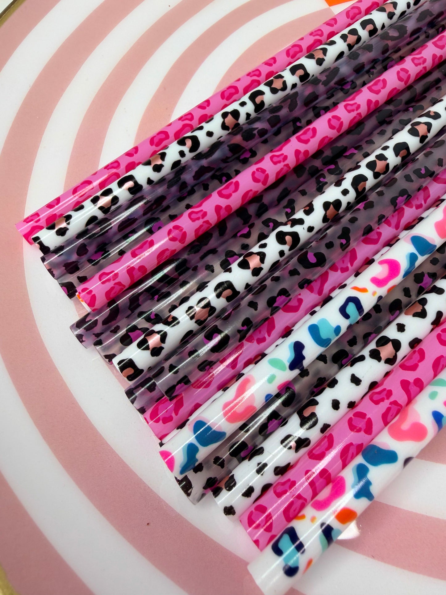 Leopard Variety Pack Reusable Straws (20 Pack) | 9 Inch