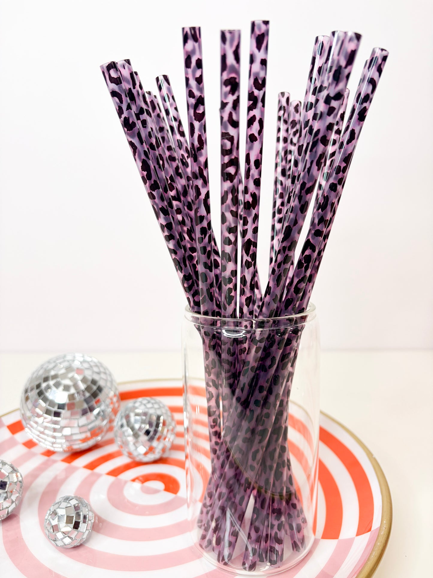 Leopard Reusable Straws (20 Pack) | 10 Inch