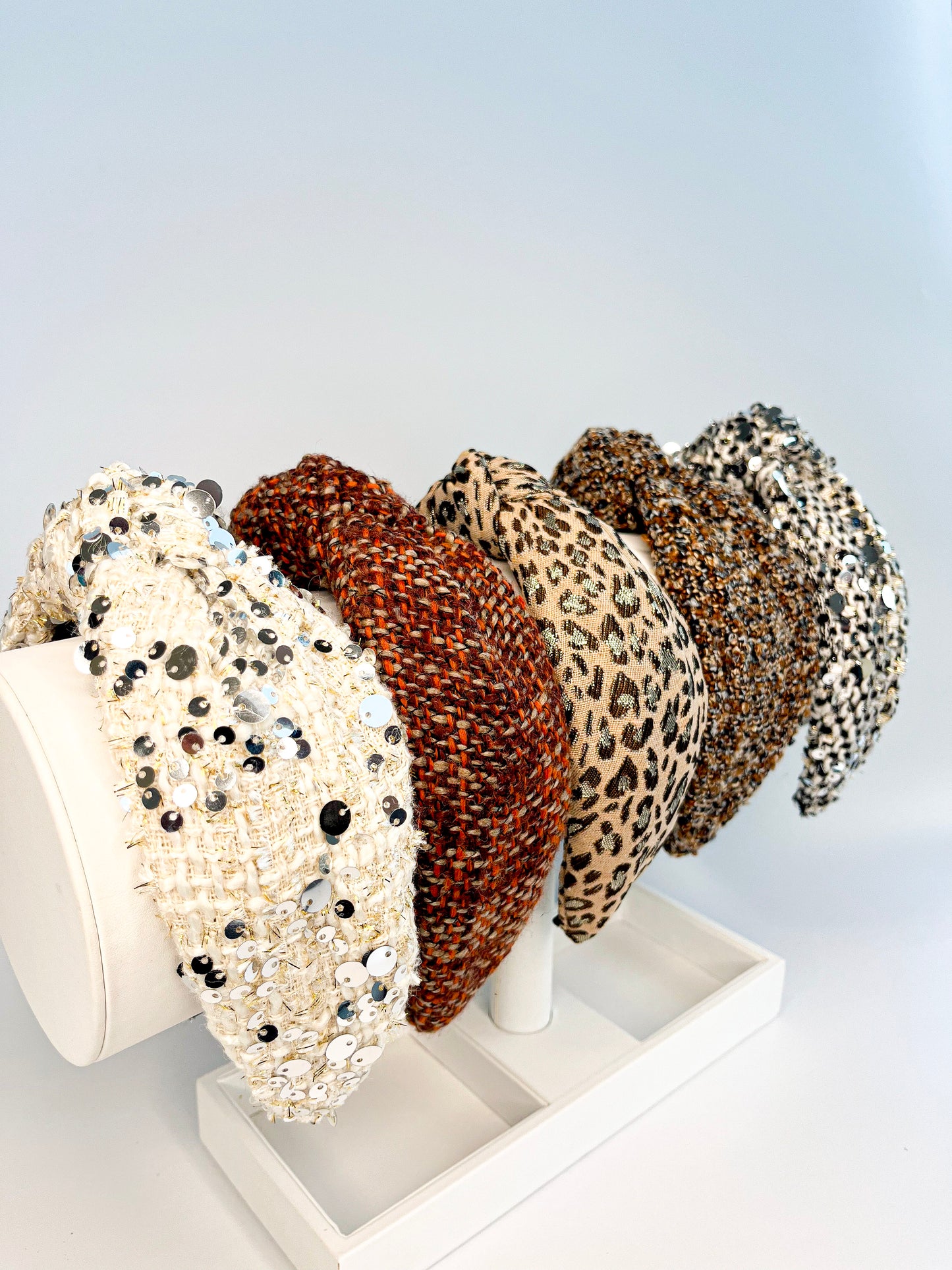 🤎 Neutral Tweed & Leopard Headbands