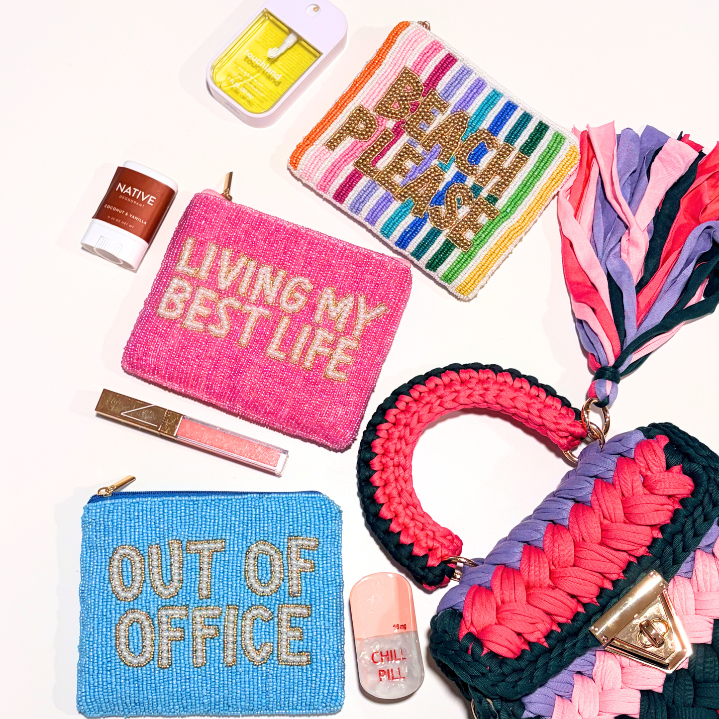 Vacation Beaded Pouches