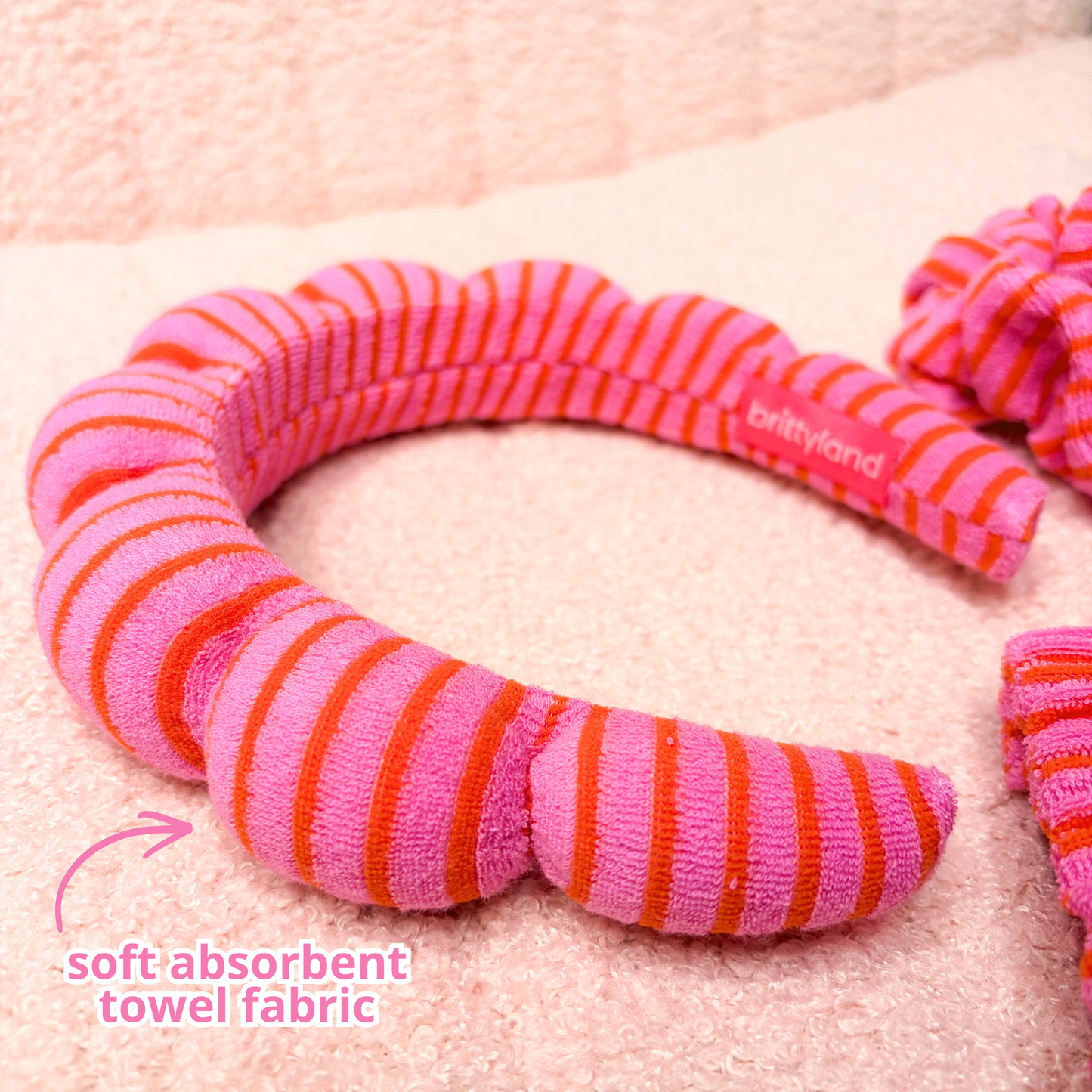 Brittyland GRWM Spa Set ✨ Absorbent Towel Headband, Scrunchie + Wristbands