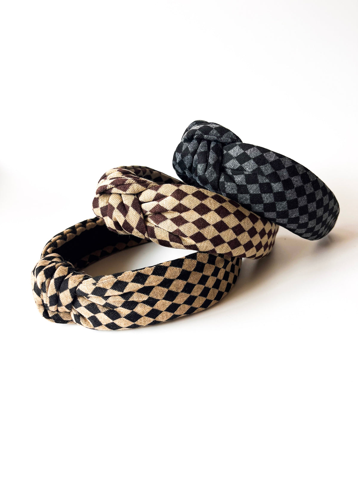 🖤 Checkered Knotted Headbands