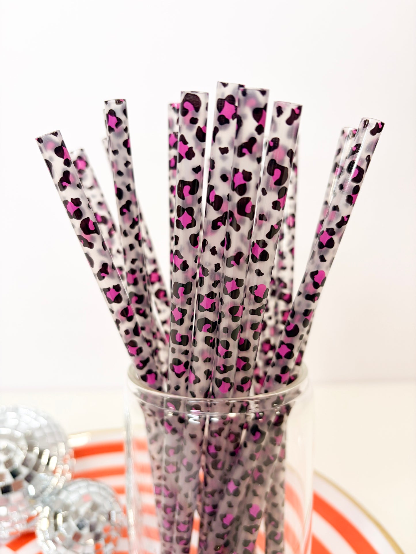 Leopard Reusable Straws (20 Pack) | 9 Inch