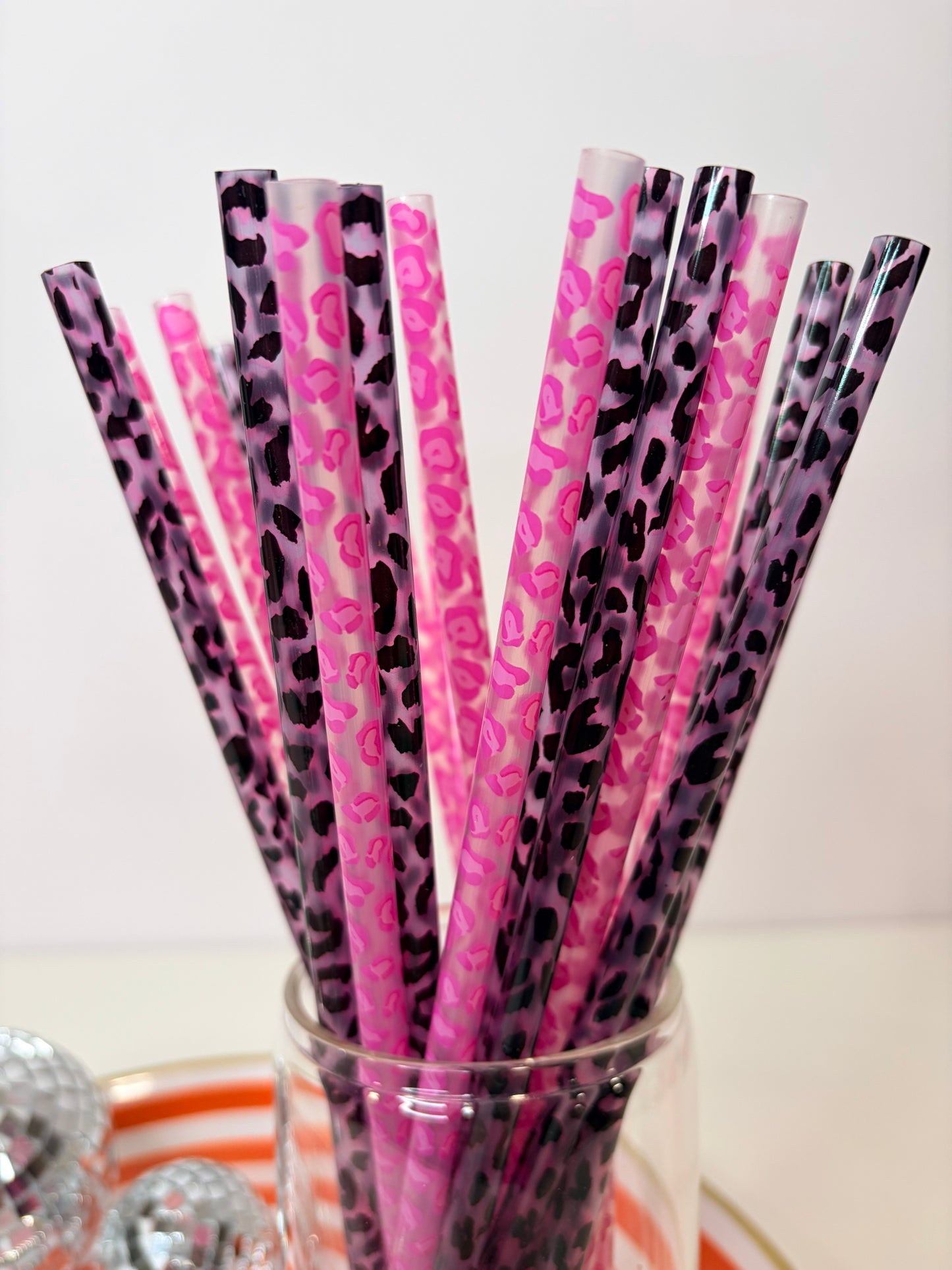 Leopard Reusable Straws (20 Pack) | 10 Inch