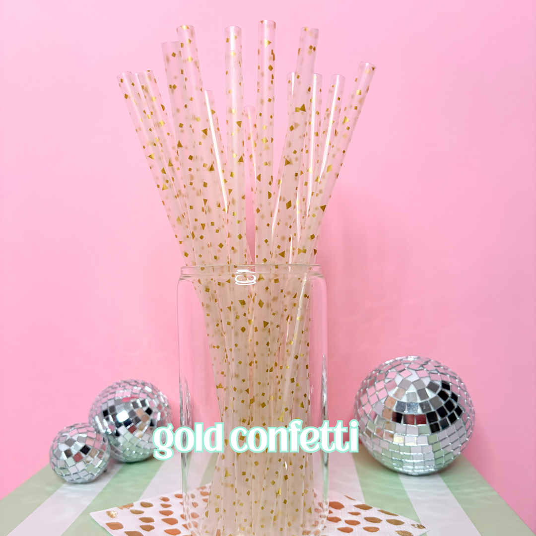 Gold Reusable Straws – 9" (20 Pack)