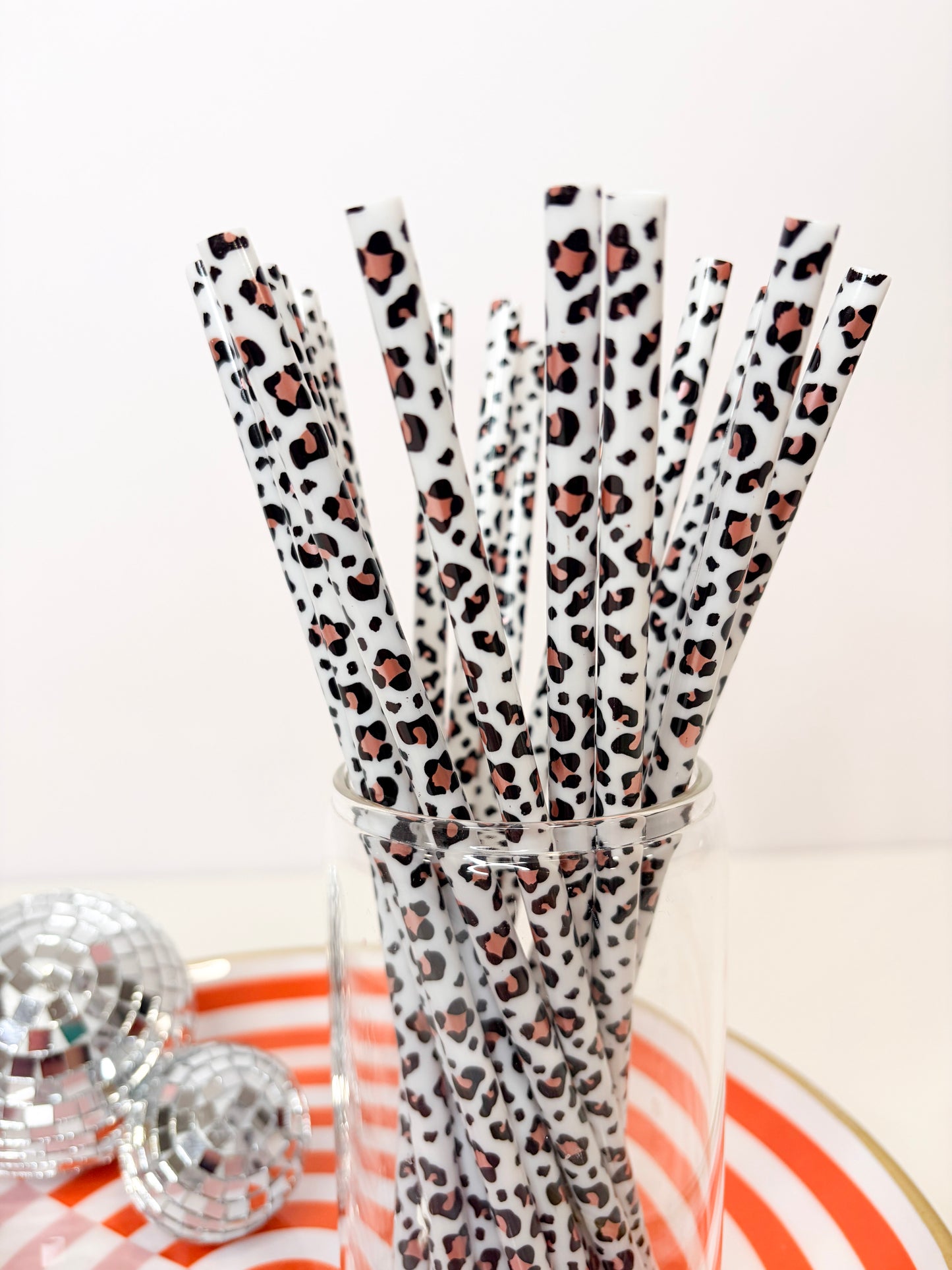 Leopard Reusable Straws (20 Pack) | 9 Inch