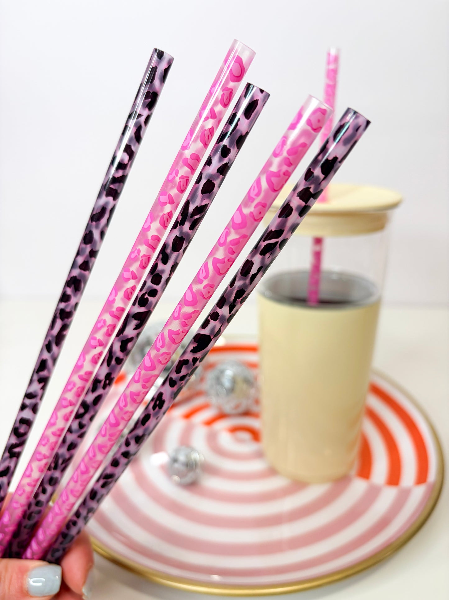 Leopard Reusable Straws (20 Pack) | 10 Inch