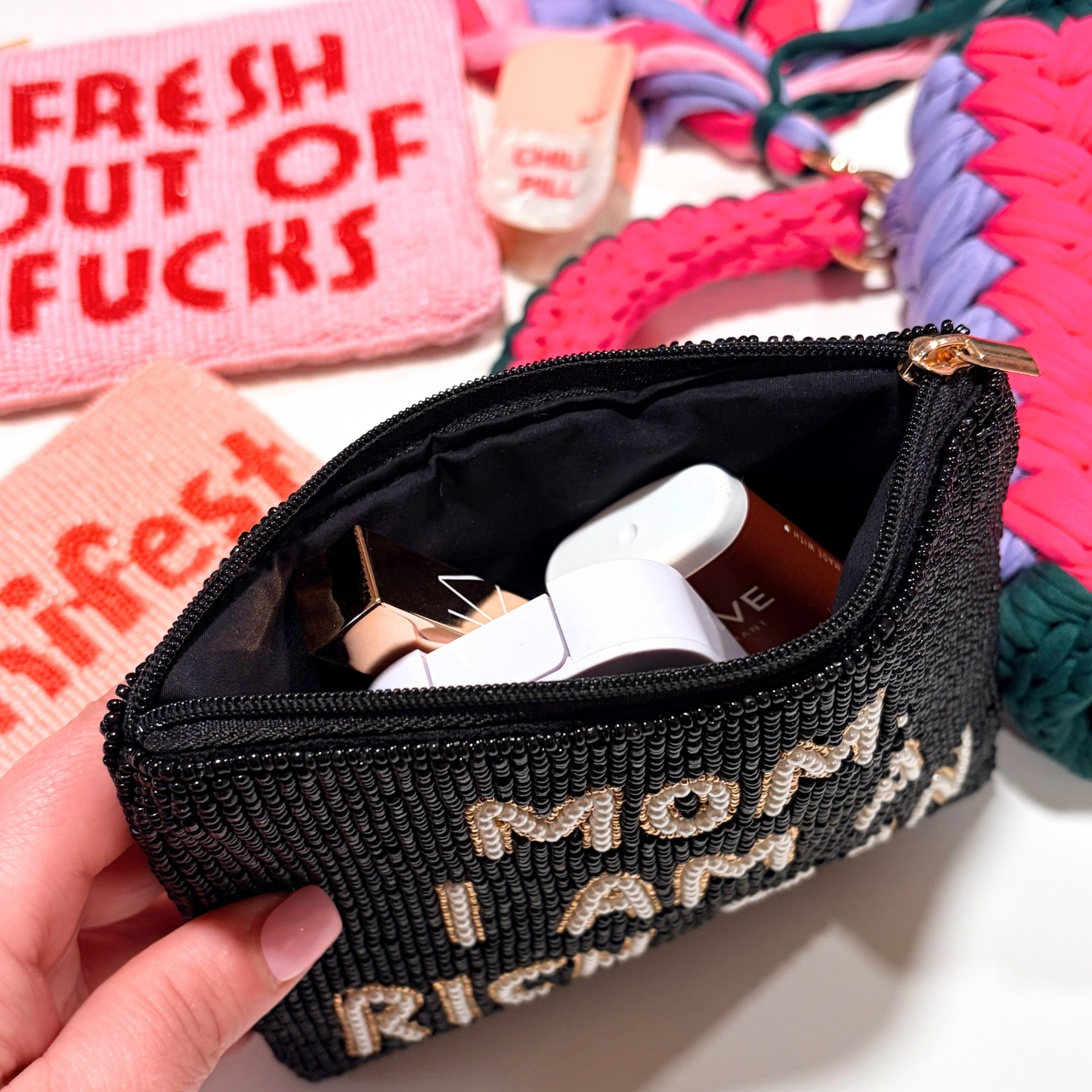 Main Character Energy Beaded Pouches