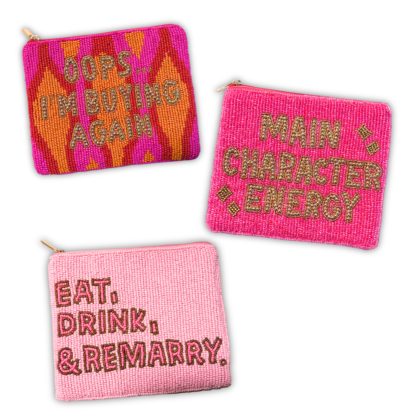 Main Character Energy Beaded Pouches