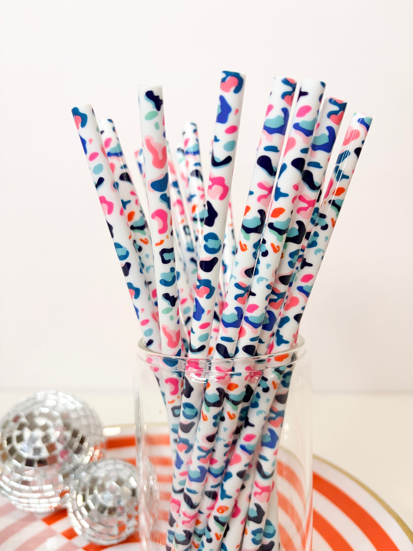 Leopard Reusable Straws (20 Pack) | 9 Inch