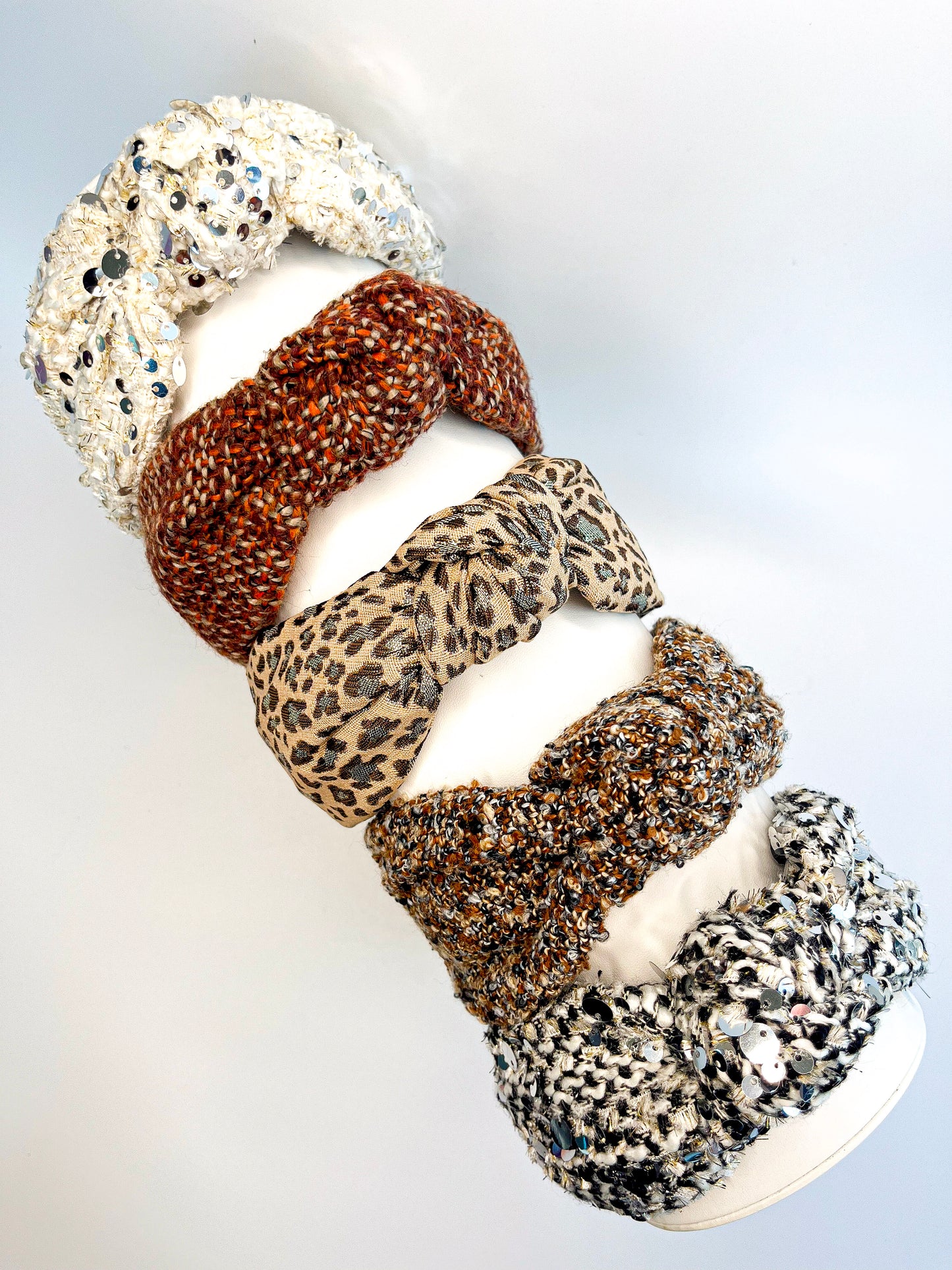 🤎 Neutral Tweed & Leopard Headbands