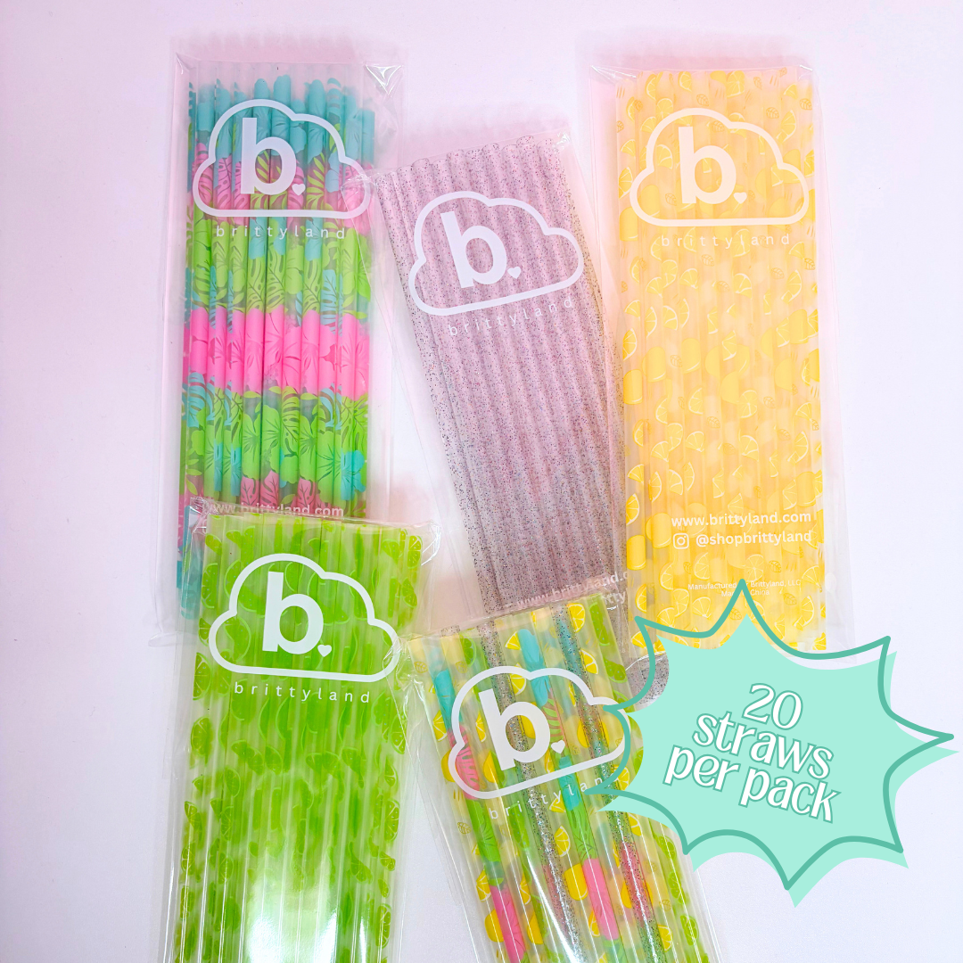 Summer Dopamine Reusable Straws – 9" (20 Pack)