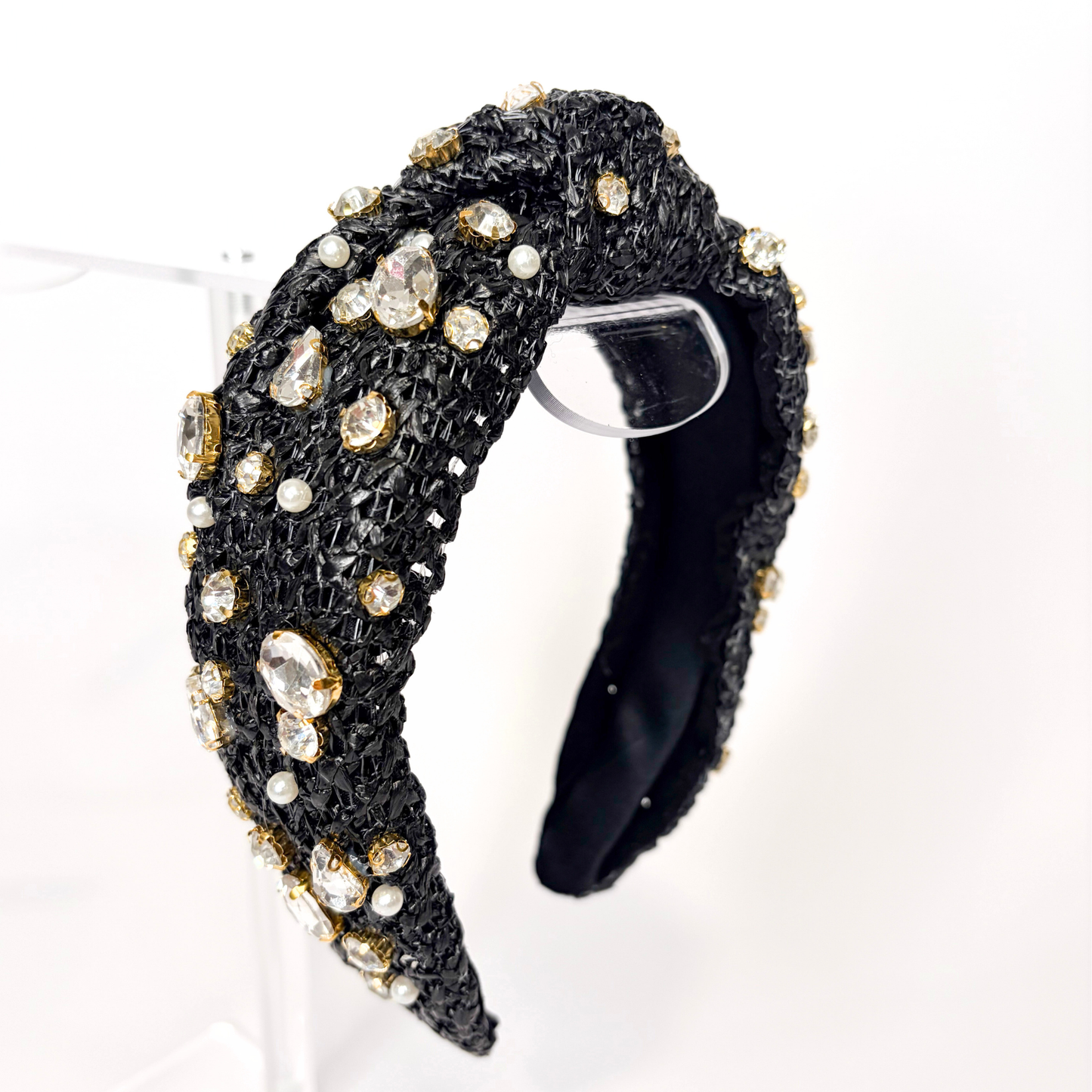 🖤 Black Statement Headbands | Pearl, Crystal & Raffia Styles