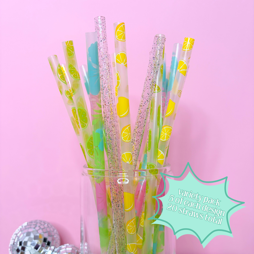 Summer Dopamine Reusable Straws – 9" (20 Pack)