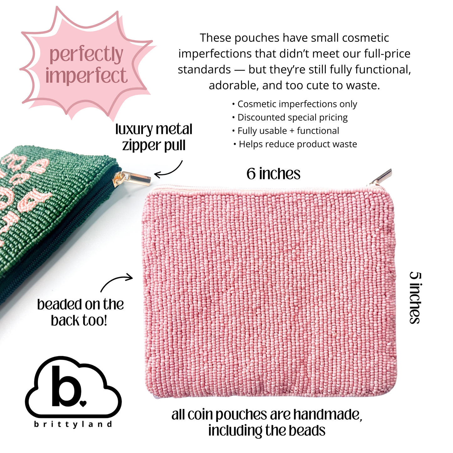 Perfectly Imperfect Beaded Pouches ✨ Cosmetic Imperfections Discount