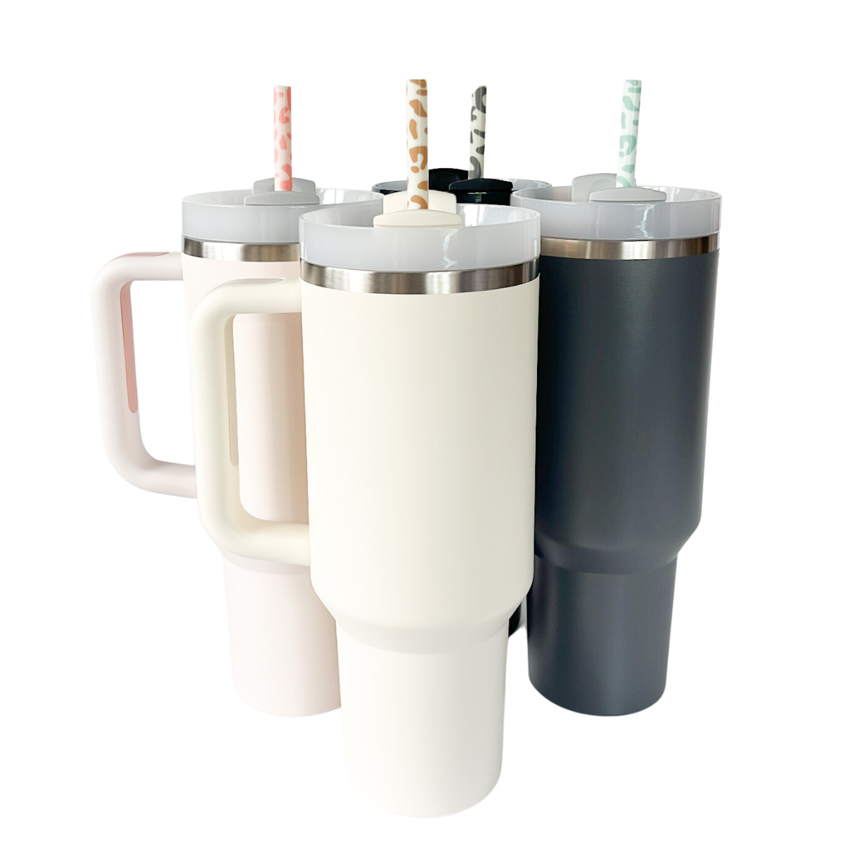 Leopard Reusable Straws for 40oz Tumblers (4 Pack)